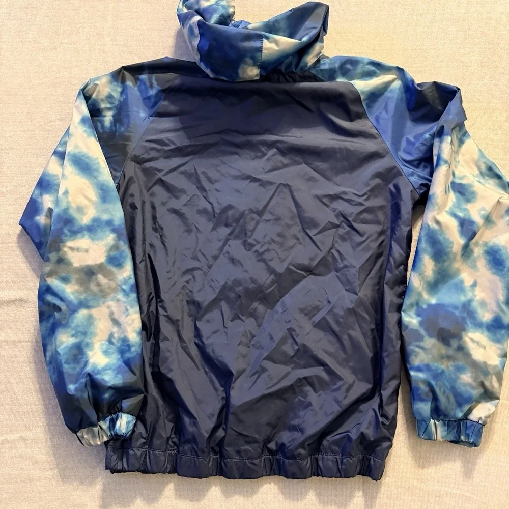 Nike‎ Air Jordan Boys Hooded Windbreaker Jacket Blue Tie Dye Full Zip Youth LG